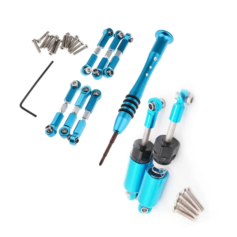 

2 Set RC Car Accessories:For Wltoys A959B A969,1 Set Metal Adjustable Rods & 1 Set Upgrade Metal Shock Absorbers