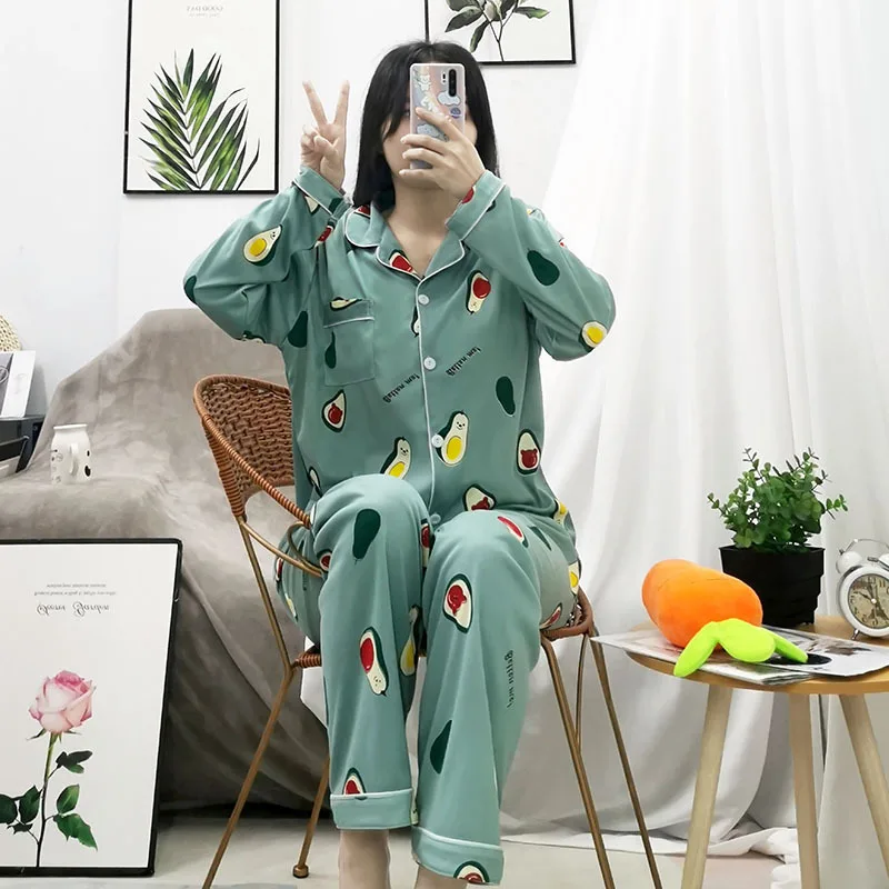 2022 New Autumn Women Thick Pajamas Set Printing Sleepwear Casual Long Sleeve Tops+Pants 2 Pieces Suit Home Clothes Loungewear