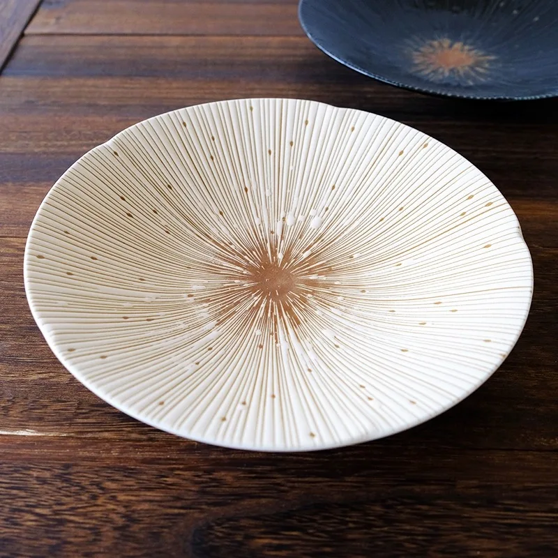 Керамическая обеденная тарелка в японском стиле тысяча сегментов 10 трав бытовые