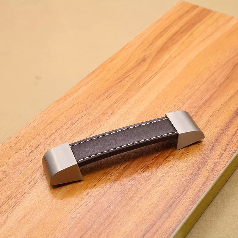 

Style Leather Pull Handle For Caabinet Soft Door Cupboard Drawer Knobs Kitchen Dresser Knobs Furniture Hardware