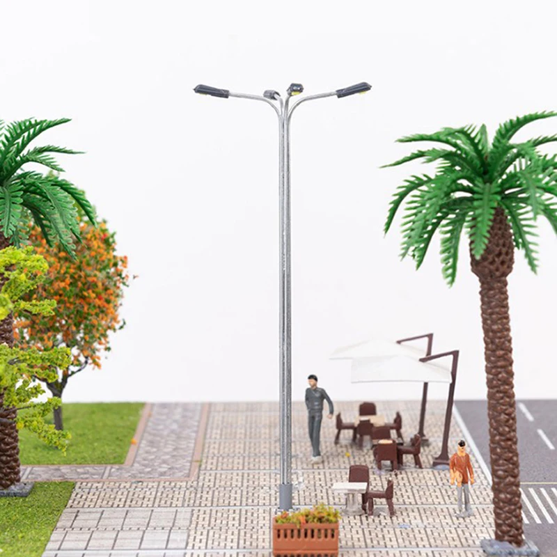 

1:87/1:100 4LED Luminous Street Lamp Lamppost Landscape Light Model Decoration Building Sand Table Model
