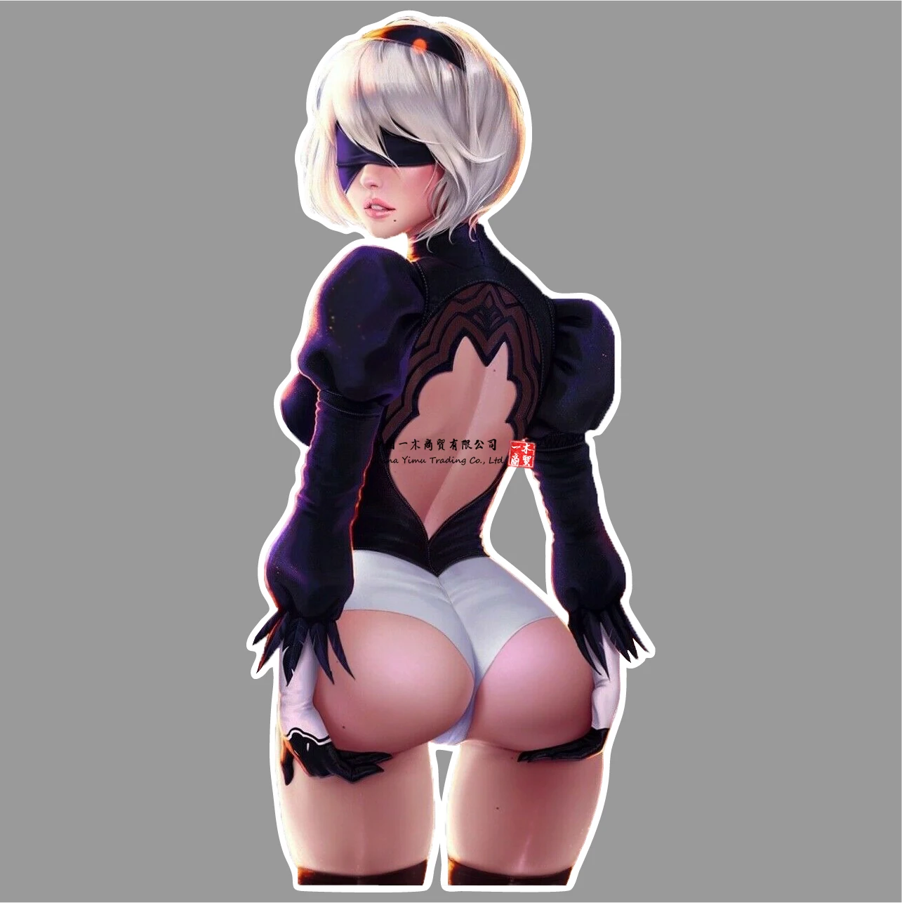 Nier Automata аниме Waifu Kawaii Lewd винил JDM Автомобильная наклейка на бампер Booty Waifu Ecchi Slap Виниловая наклейка для автомобиля