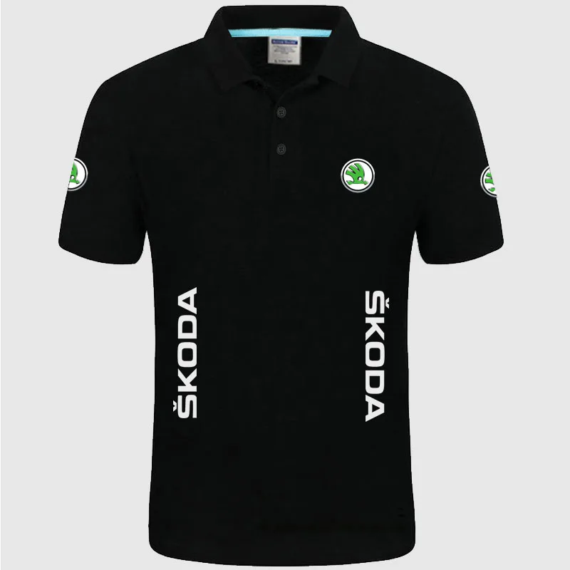 

2022 Summer High quality brand Skoda logo polo short sleeve shirt Fashion casual Solid Polo Shirt unisex shirts