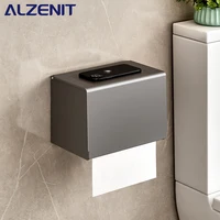 WC Tissue Box Wall Mounted Toilet Phone Tray Gun Gray Shower Room Pendant Space Aluminum Storage Box Bathroom Punch Accessories