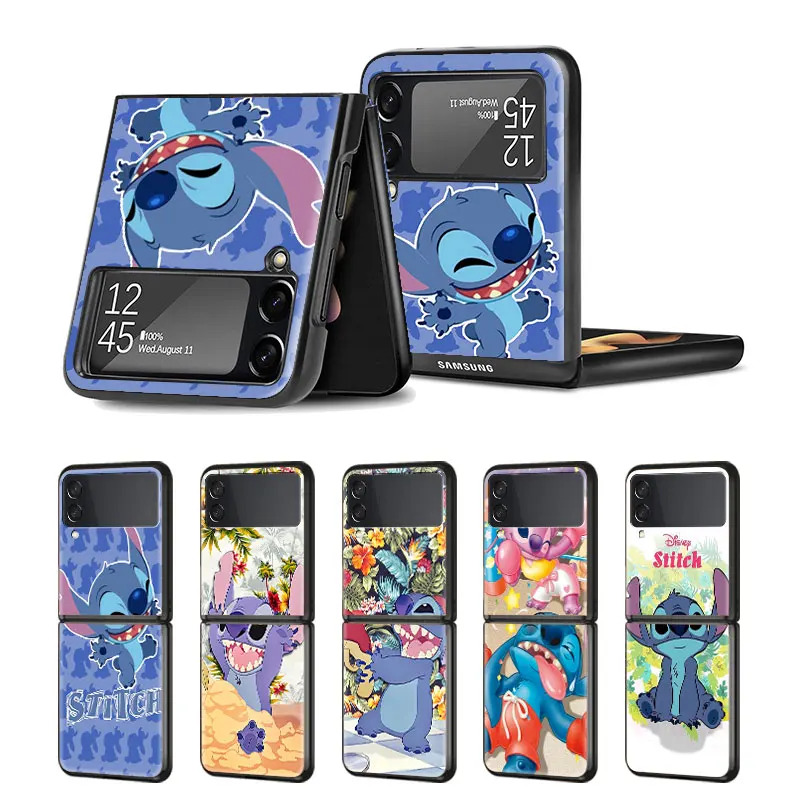

Phone Case Cover for Samsung Galaxy Z Flip3 Flip 5G Zflip Style Casing Matte Capa Official Luxury Capinha Disney Stitch Art