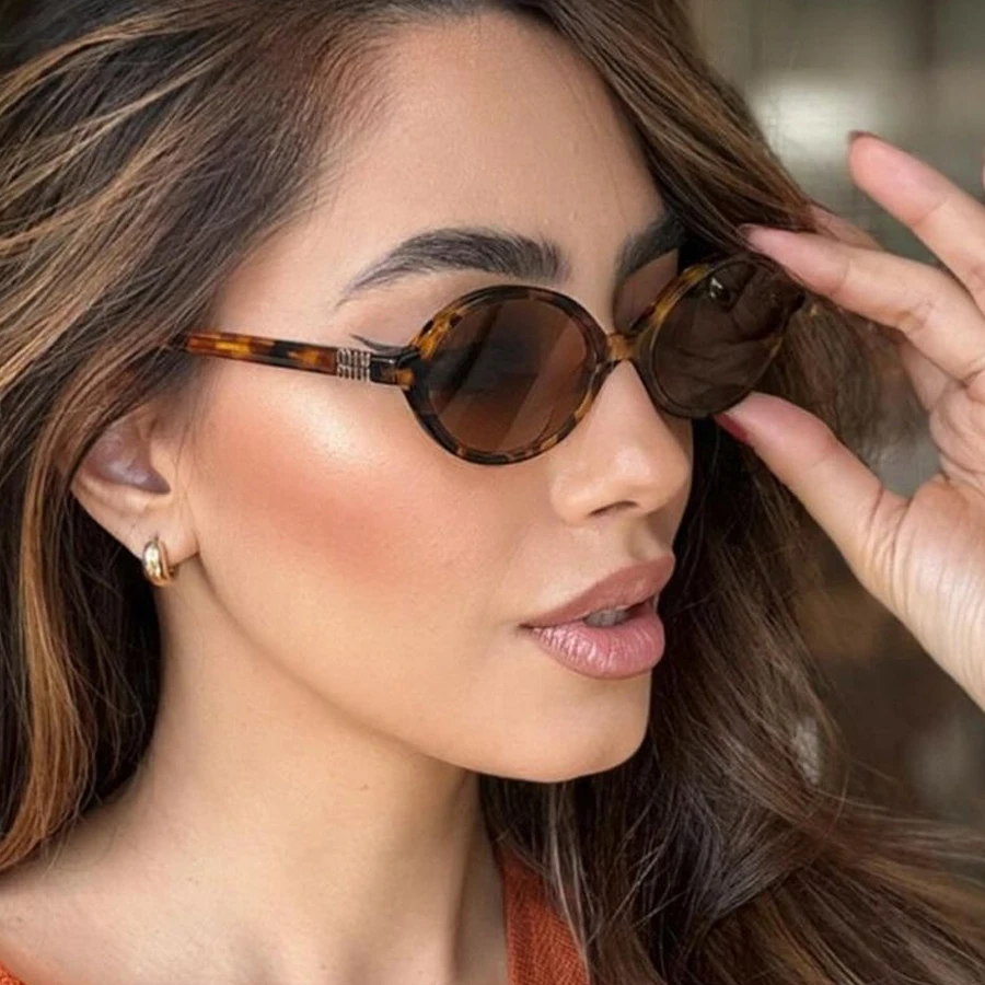 Винтажные маленькие овальные брендовые солнцезащитные очки женские новые