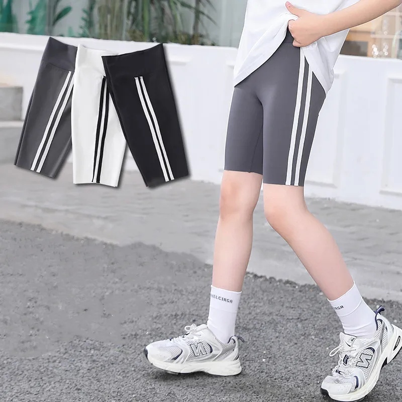 

Летняя верхняя одежда для девочек, детские Пятиточечные брюки до колен, яркие спортивные шорты, Леггинсы для йоги с акулой кожей