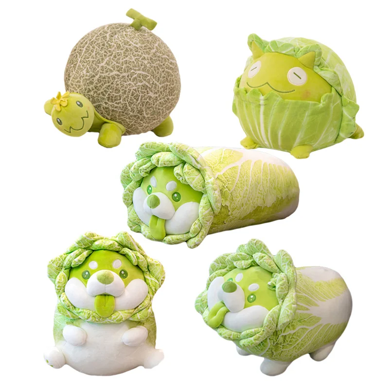 

Vegetable Cute Fairy Plush Toy Lifelike Japanese Dog Cantaloupe Tortoise Cabbage Frog Fluffy Shiba Inu Pillow Kids Toys