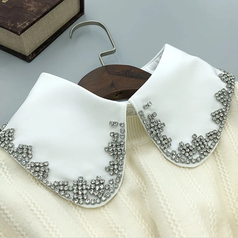 

Vintage Women White Handmade False Collar Ladies Shirt Detachable Collars Female Sweater Dress Tops Decorative False Collar