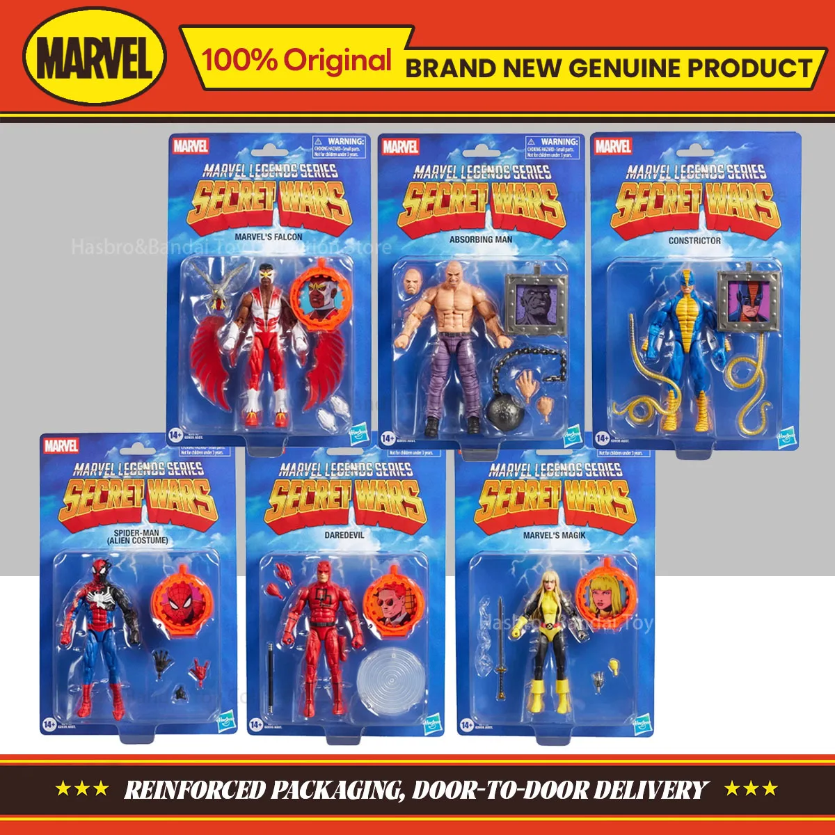 Фото В наличии: Фигурки Hasbro Marvel Legends Series Secret Wars Constrictor/Daredevil/Spider-Man/Magik/Falcon/Absorbing Man №1