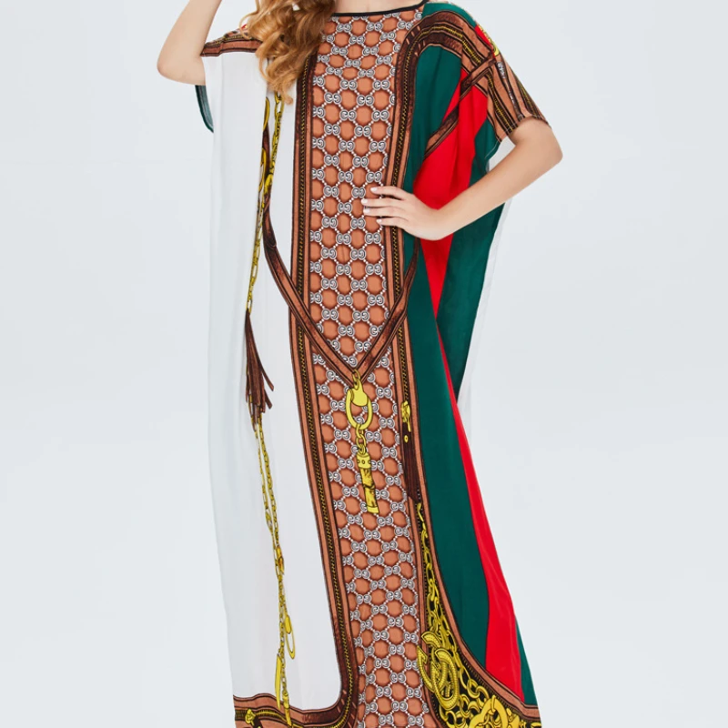 2022 New Arrival African Embroidered Flower Dress Women Middle East Muslim Dress Long Robe Black Ladies Dress Moroccan Kaftan