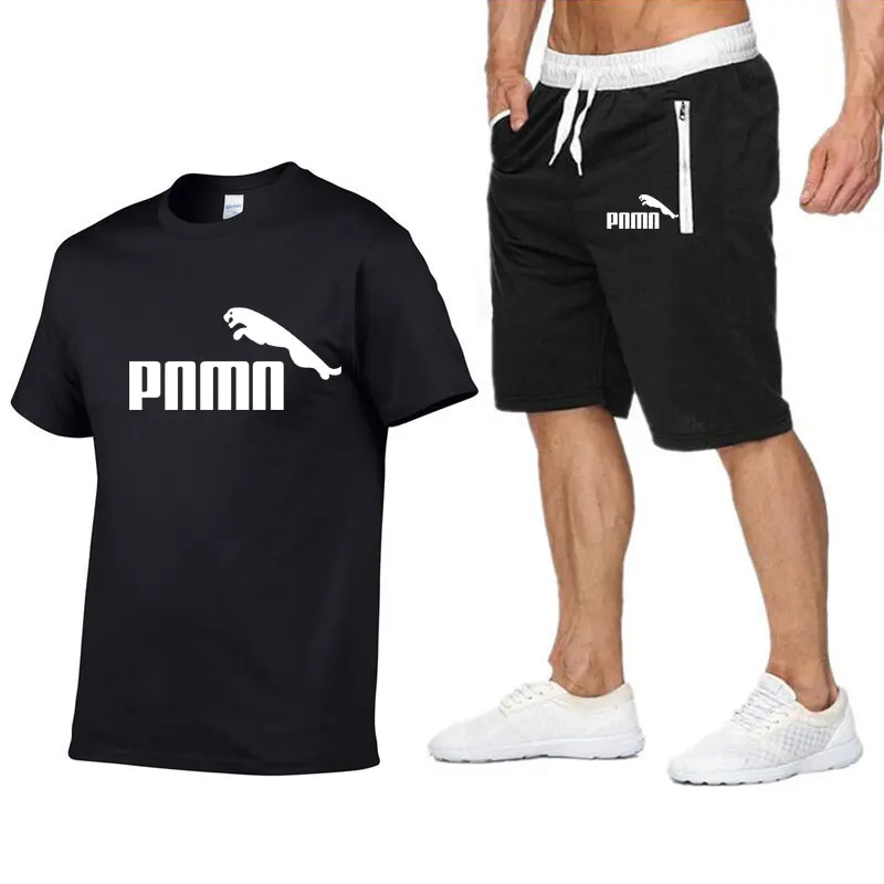 

New Pocket zip set 2 Pieces men Sets Male Men Clothing Sportswear Set Fitness Summer Print Men Shorts T shirt Men's Suit