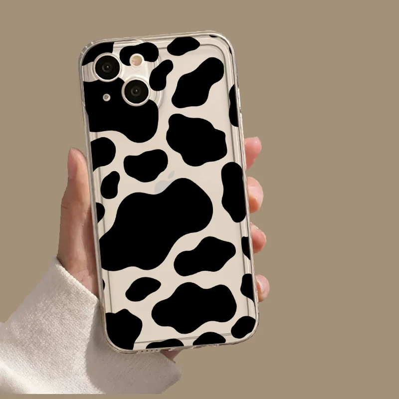Фото Милый мультяшный чехол для телефона с принтом коровы для Samsung Galaxy S26 Ultra S25 S24 S23 S22 Plus S21 FE S20 5G, прозрачный мягкий чехол-накладка №3