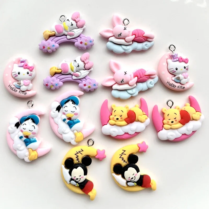 Заколка для волос сделай сам из смолы с плоским основанием мультяшное животное