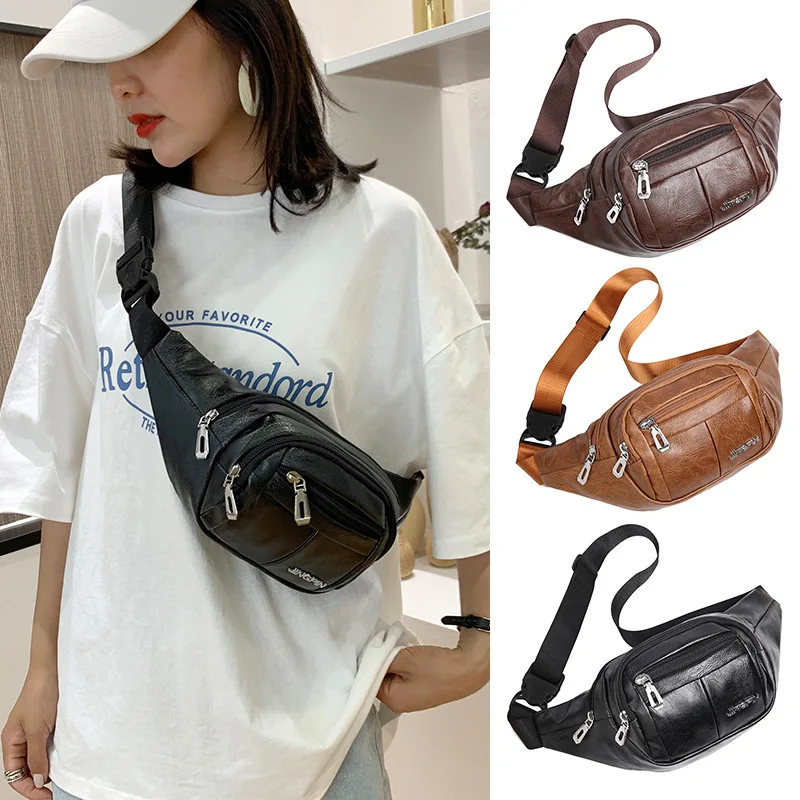 

Free shipping Women's Bag 2022 Trend PU Messenger Waist Bag for Women Bags Luxury Handbags with Free Shipping Designer Belt Bag
