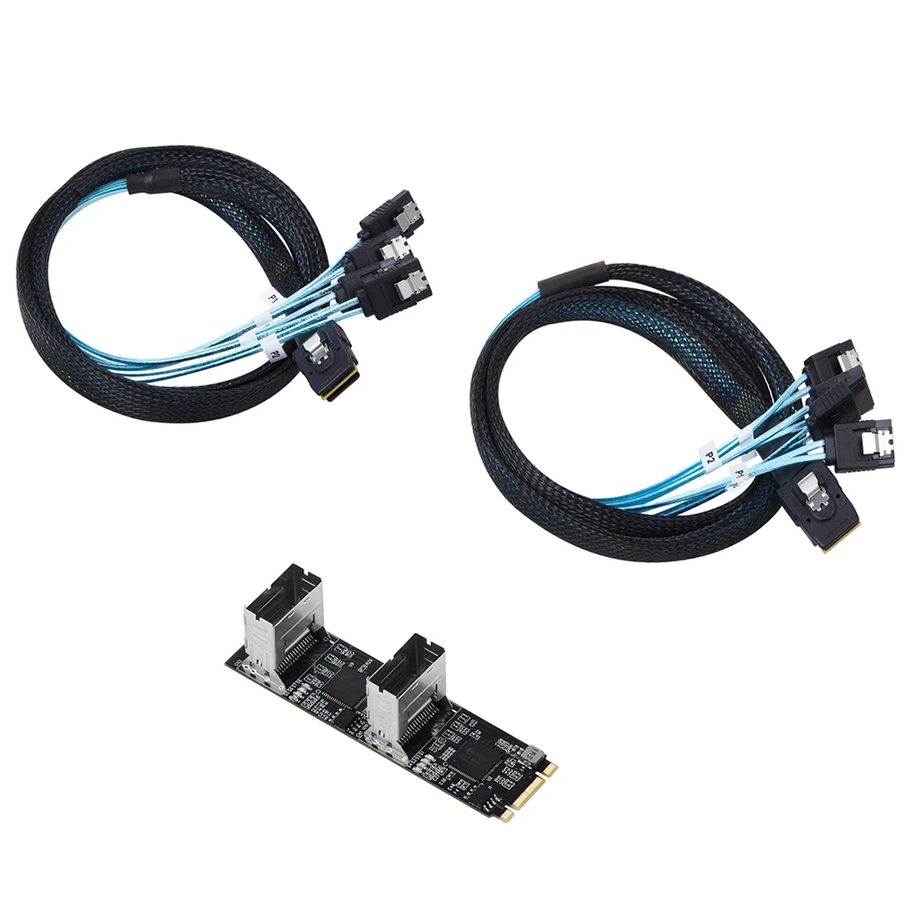 

M.2 PCIe 3,0 B + M ключ к 8 портам SATA 6G Карта контроллера NGFF каждый порт доставляется 6 Гбит/с 2 мини-интерфейсами