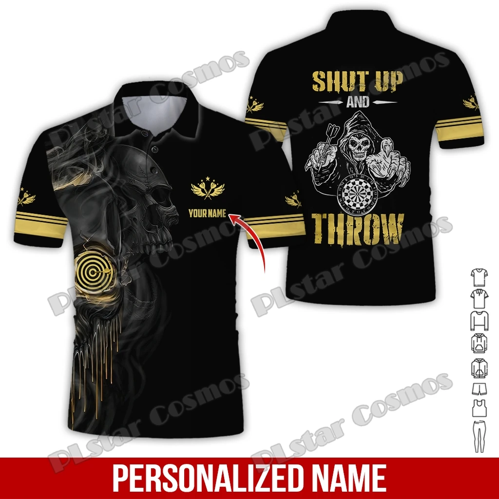 PLstar Cosmos Персонализированное имя Дартс 3D По всему принту Мужская рубашка поло