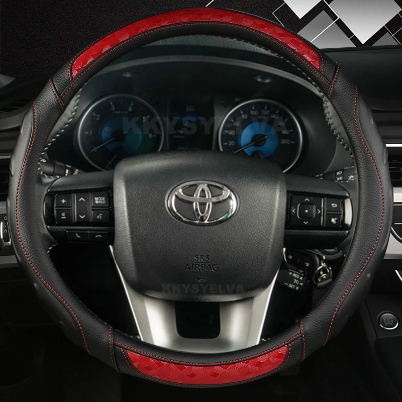 

Кожаные аксессуары из углеродного волокна для Toyota Fortuner 2016-2019 2021 Hilux 2015-2022 2019 2020, автомобильные аксессуары