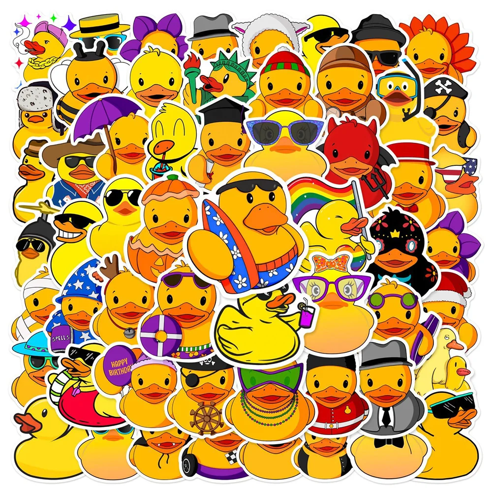 

10/30/50PCS New DIY Cute Duck Sticker Cartoon Creative Anime Kids Computer Desk Luggage Car Bed Decoration Waterproof Wholesale