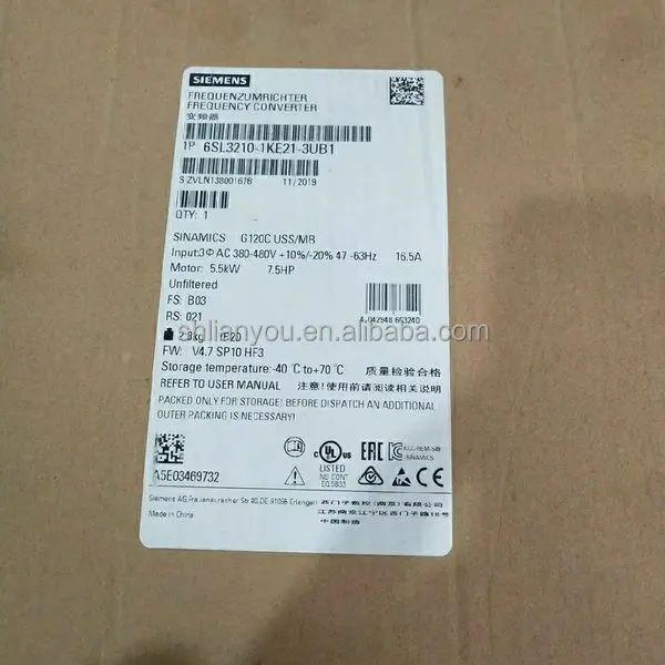 

1 шт. новый оригинальный 6SL3210-1KE21-3UB1 SINAMICS серии G120/110 инвертор 3AC 380-480 В