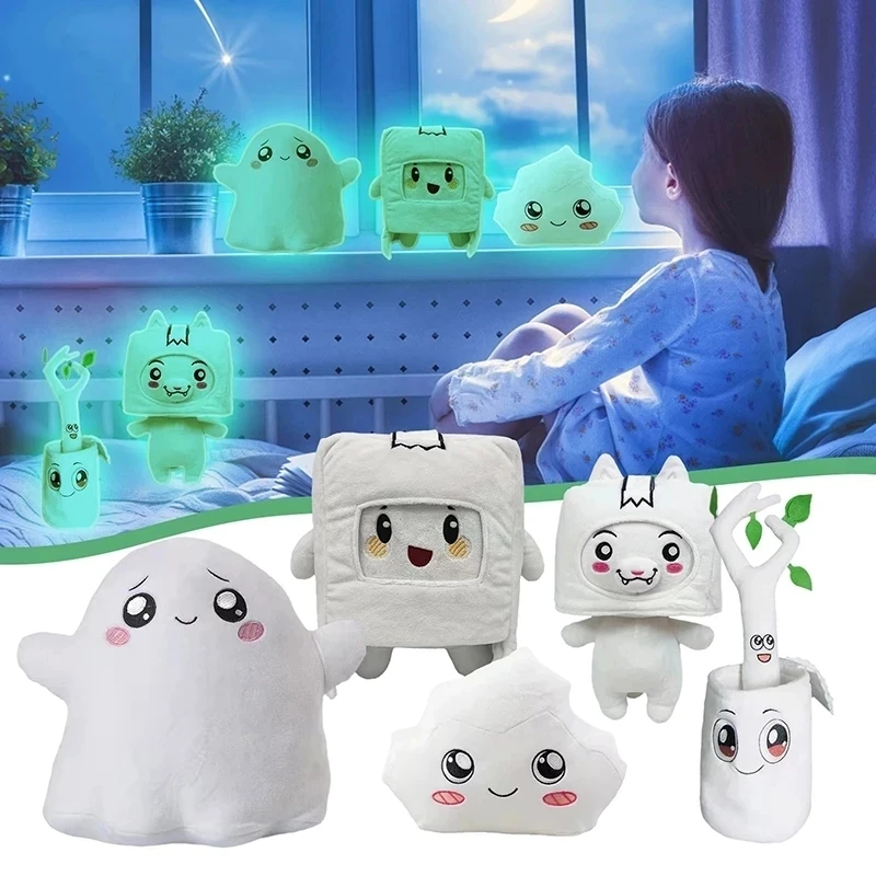 

Lankybox Ghosty Plush Toys Glow In The Dark Canny Plushie Boxy Rocky Robot Stuffed Plushie Dolls Kawaii Christmas Gift