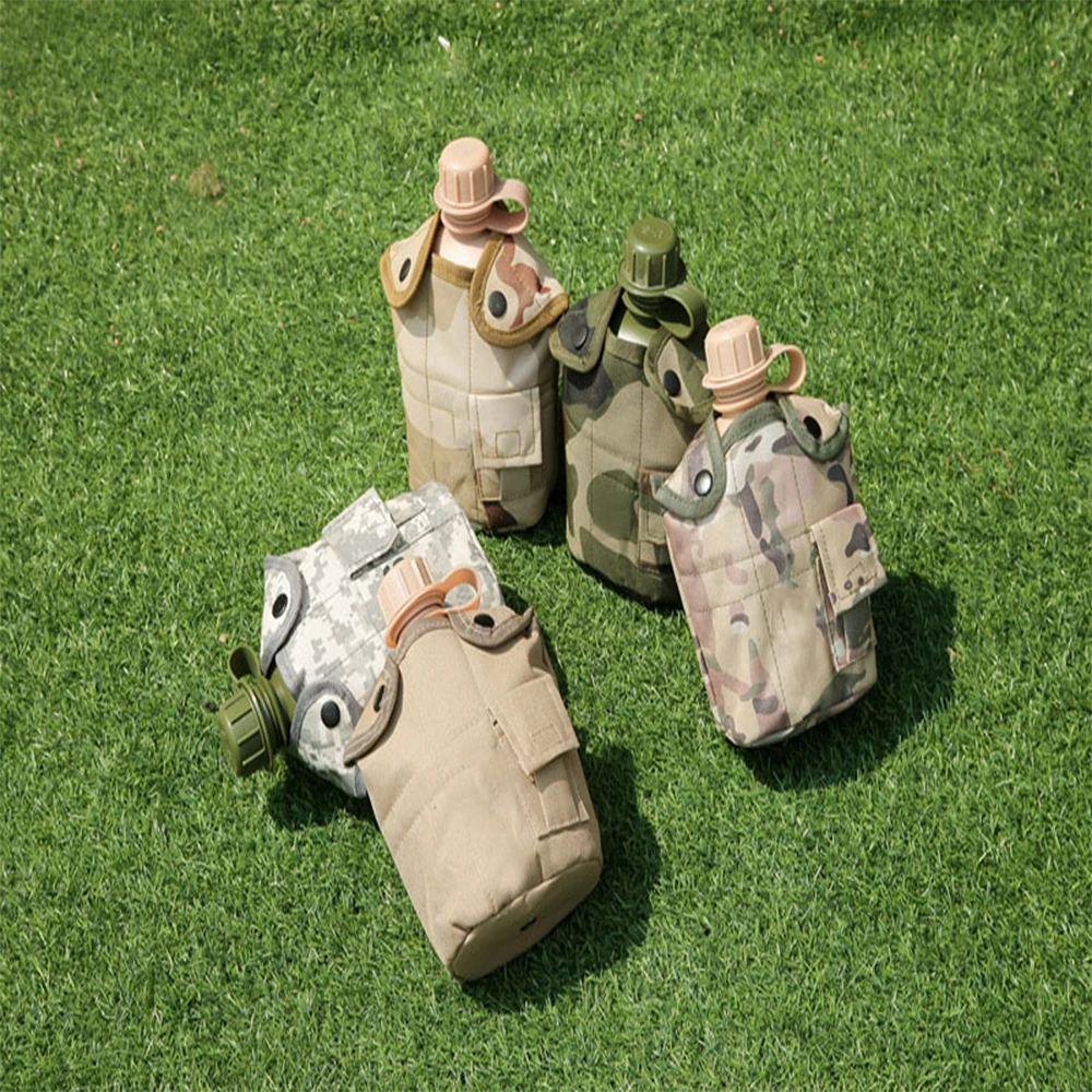 

1 liter large capacity outdoor military camping kettle hiking backpacking survival kettle with lid waterbottle