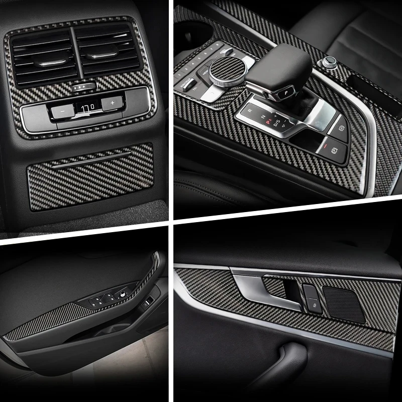 

Carbon Fiber Car Interior Gear shift buttons Panel Door Armrest Reading Light Cover Trim Stickers Accessories for Audi A4 A5 B9