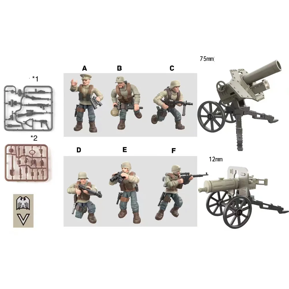 

Ww2 Military Troops Batisbrick Mega Building Block World War Germany Army Forces Action Figures Desert Fox Weapon Brick Toys