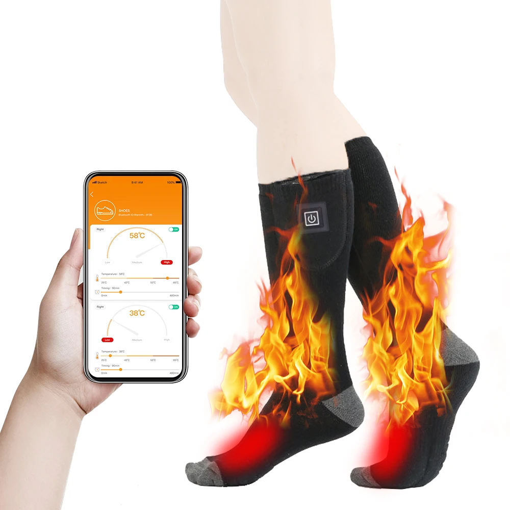 

Electric Heated Socks Men Women APP Control Rechargeable Heating Socks Battery Power Cold Weather Winter Warm Socks Feet Warmer
