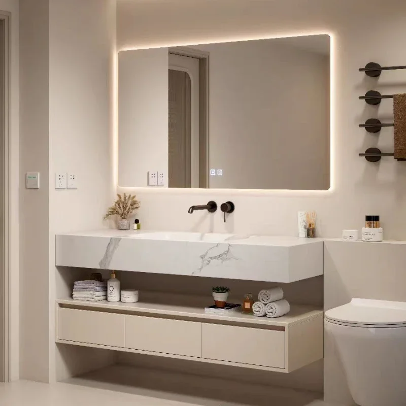 Роскошный шкаф для ванной комнаты умывальник настенная аптека открытые шкафы