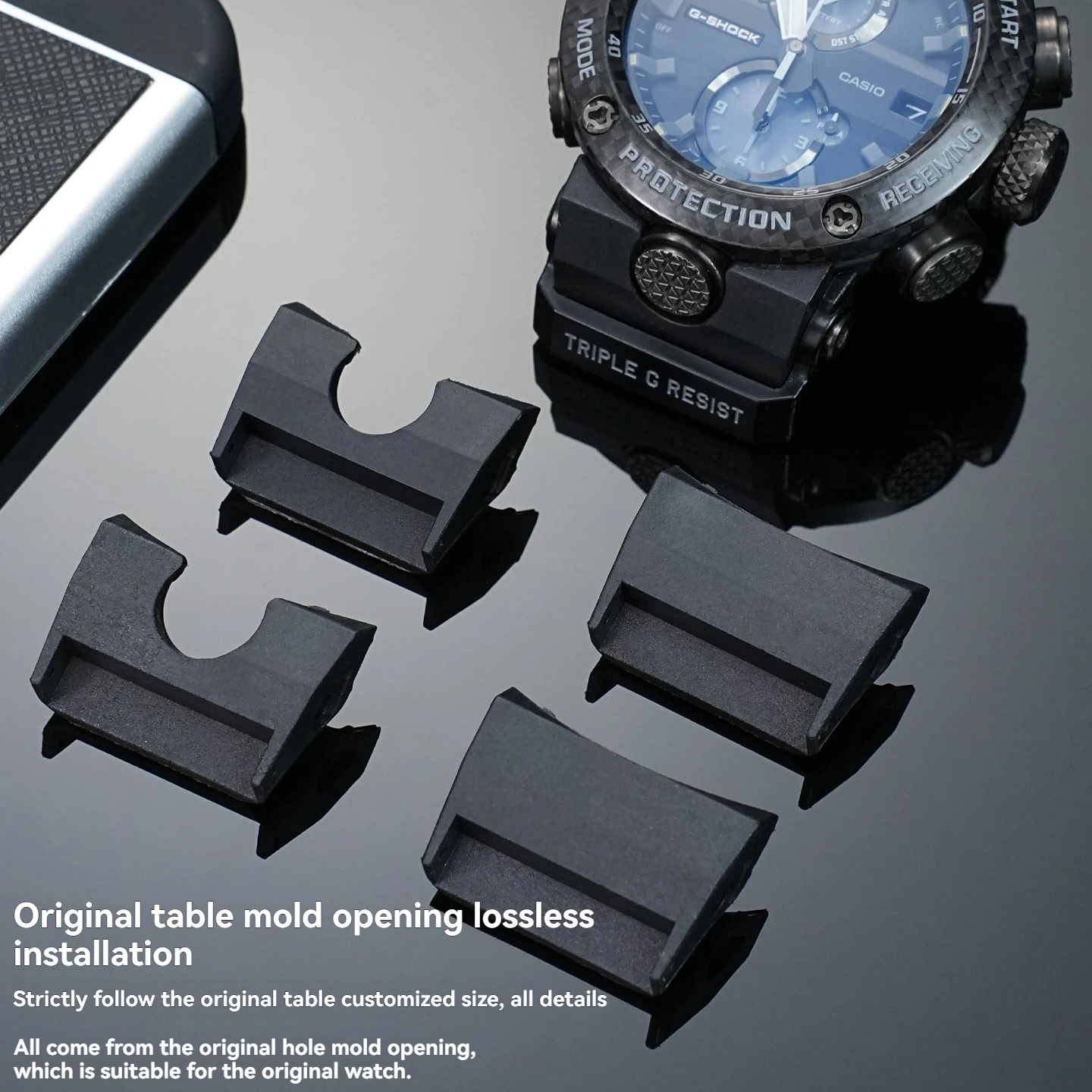 Фото Для Casio Big Mud King GWR-B1000 модификация специальный кожаный резиновый разъем для головки часов конвертер 22 мм №2