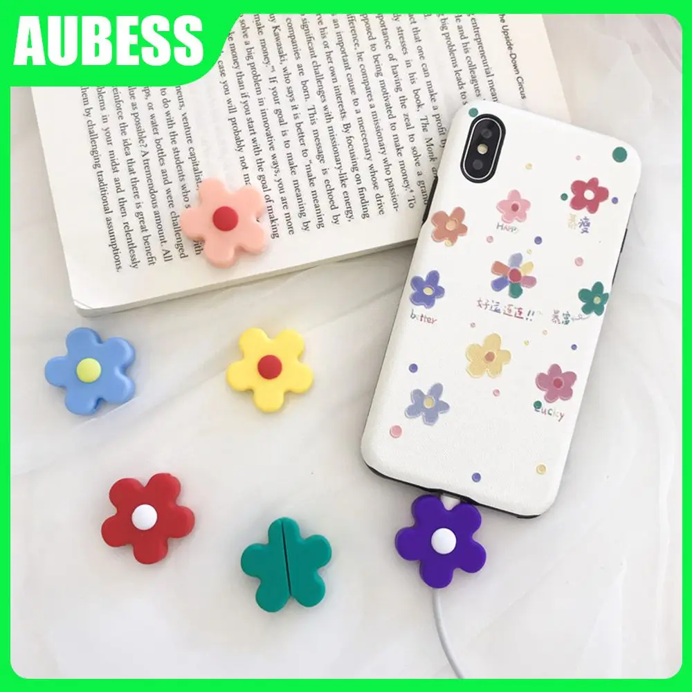

Earphone Cord Protection Cover Light Flower Data Charger Line Protector Cute Mini Wire Protector Consumer Electronics Anti-break
