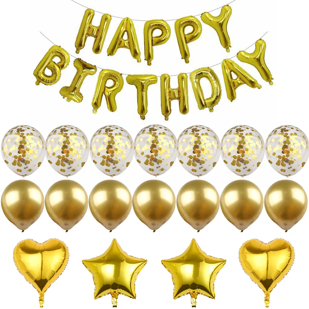 

Золотые черные воздушные шары на день рождения, украшение в виде алфавита, аксессуары для украшения детской комнаты