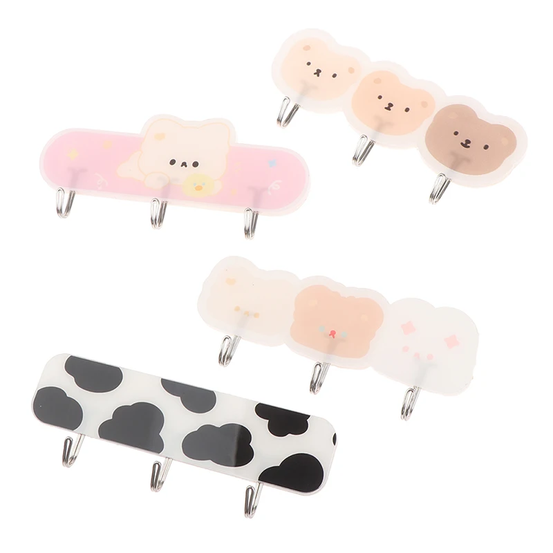 

Cartoon Wall Hook Heavy Strong Self Adhesive Hook Seamless Cute Sticker Hook Storage Organizer Punch-free Wall Velcro Hook Room