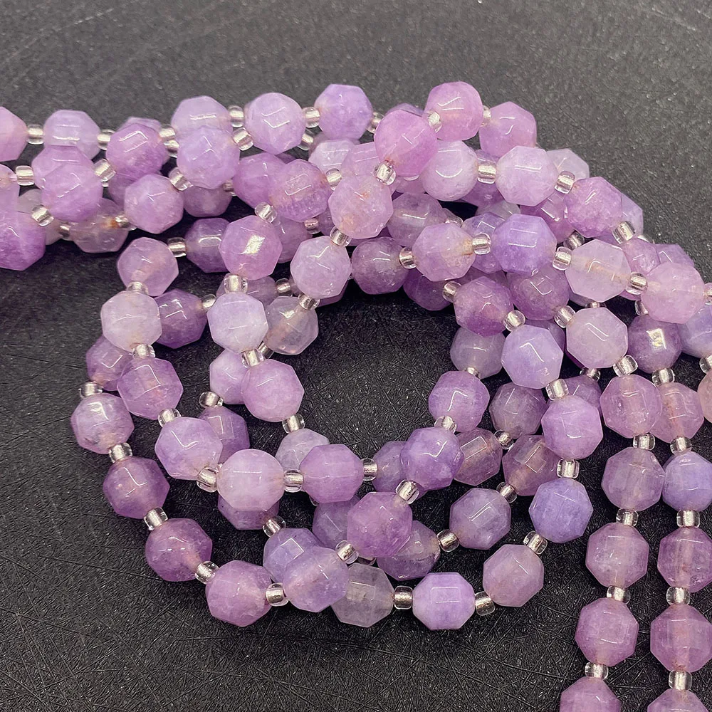 Бусины Из Натурального ограненного аметиста круглые свободно разделенные