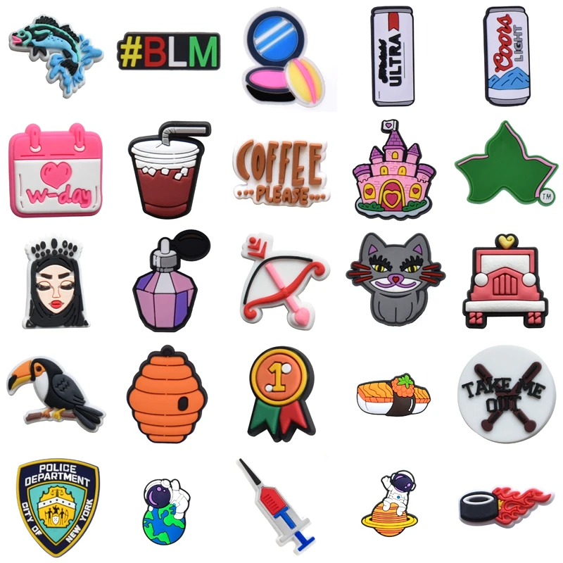 

Decorations for Crocs Women Charm Shoes Accessories Men Boy Shoe Charms Packs Wholesale Bulk Girl Set Jeans Para Pins Kids Gifts