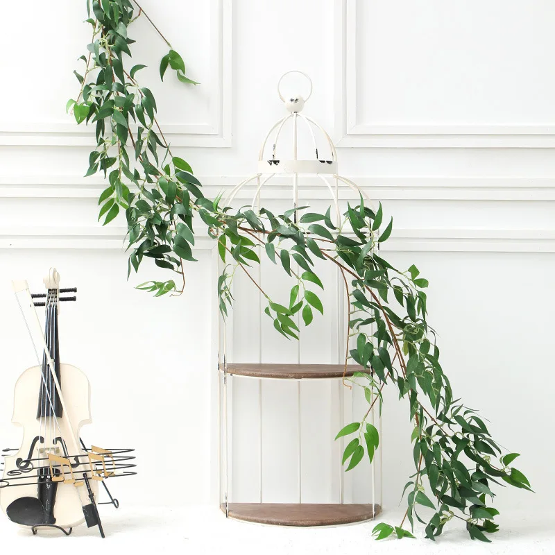 

Artificial Rattan Wall Hanging Wicker Vine Simulation Green Plant Ivy For Wedding Garden Home Decoration