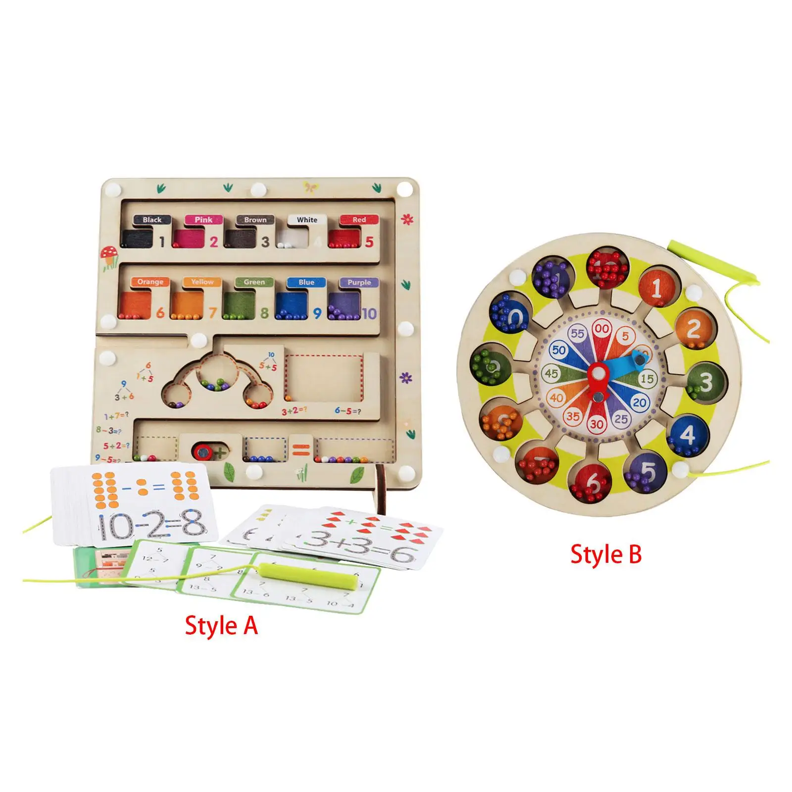 

Color and Number Maze Fine Motor Skills Wooden Puzzle Board for Children Preschool 3-5 Years Old Boys Girls