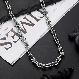 316L Stainless Steel Chain Necklace Men And Women Punk Hip Hop Men's Necklace Personality Sweater Ch