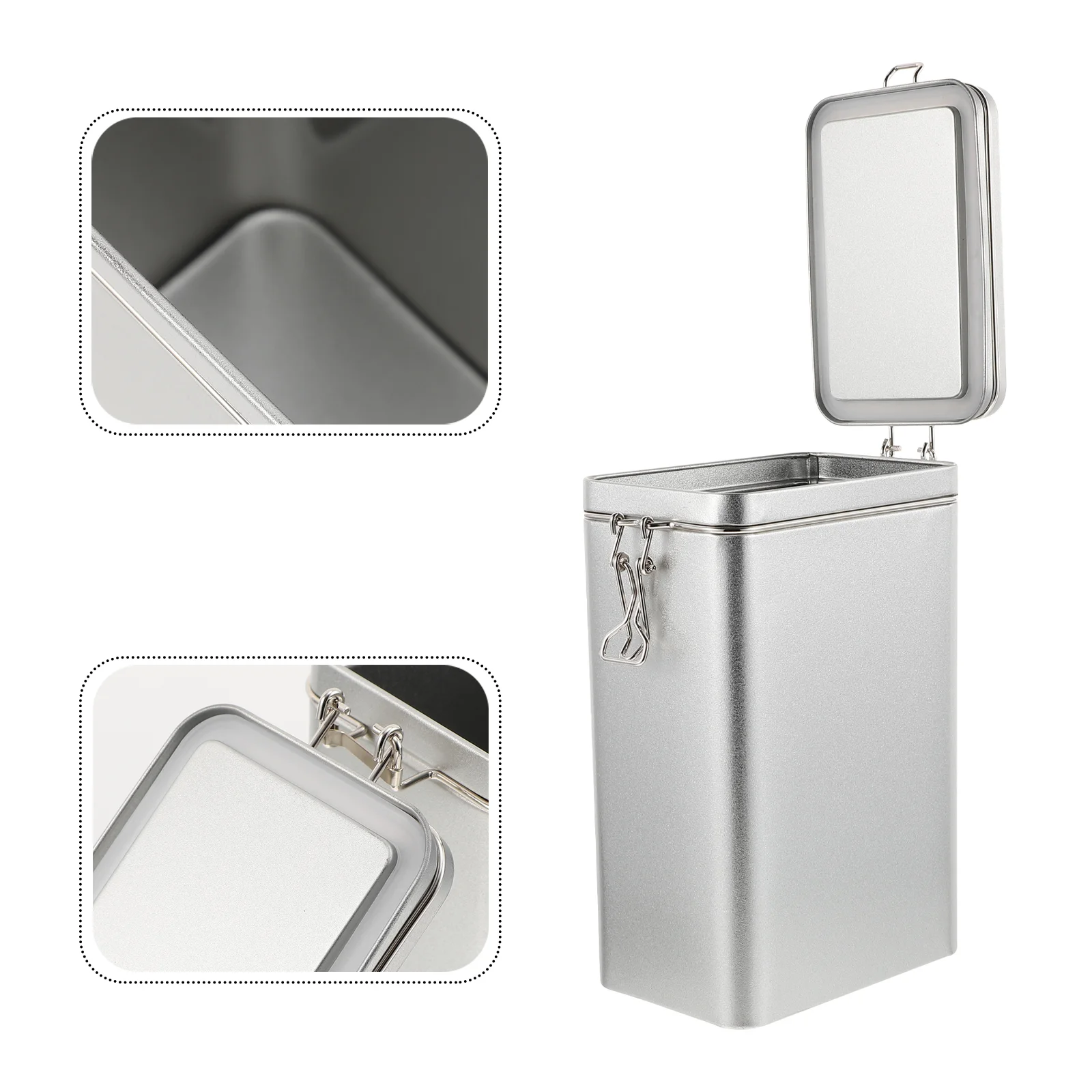 

Metal Airtight Canister Coffee Jar Pet Food Container Lid Treat Tea Storage Tin Tinplate Candy Box