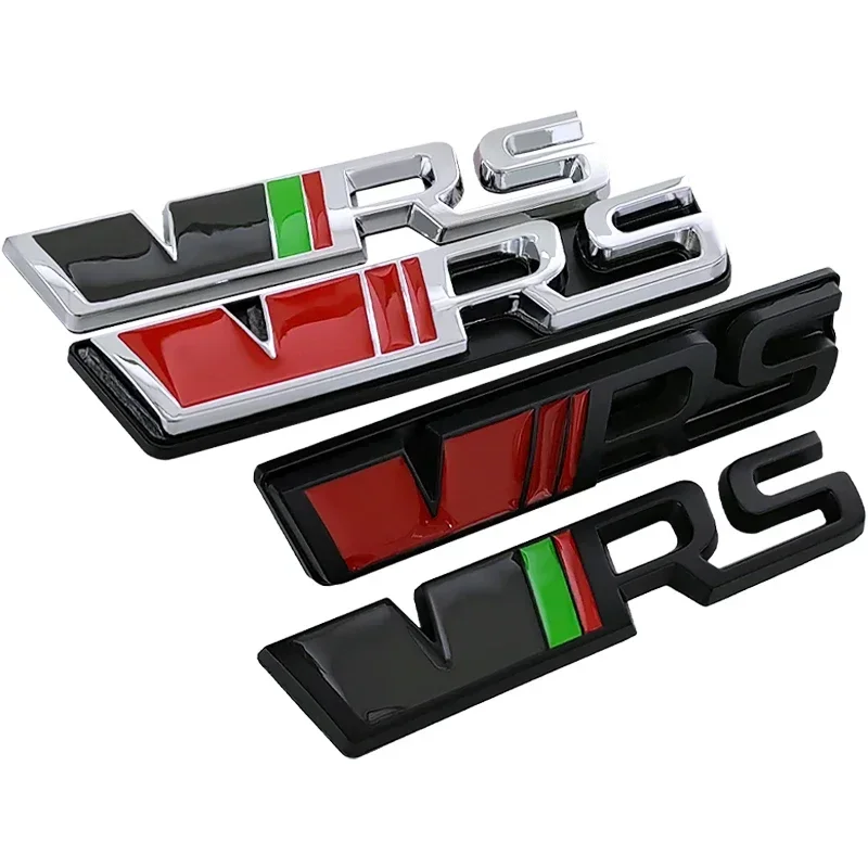 Фото Наклейка из сплава для логотипа Skoda VRS: Karoq 2, A7, Octavia, Yeti, Fabia 1, Kodiaq Tour, RS, Superb, Rapid. Эмблема на переднюю решетку и багажник автомобиля. №3