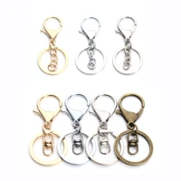 5 10pcslot alloy key ring lobster clasp keychain rhodium charm unisex trendy key chain buckle jewelry connect finding supplies
