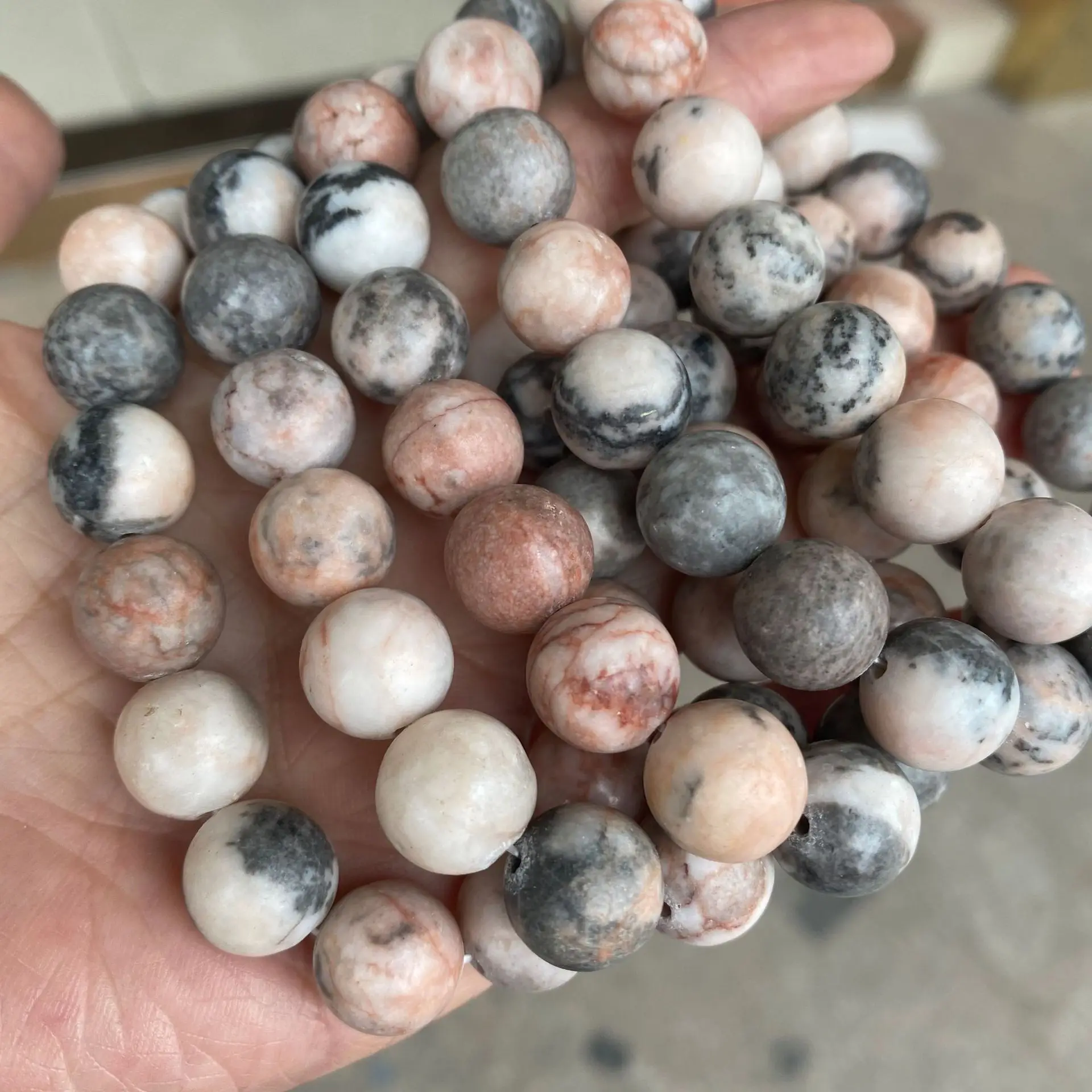 

Natural Pink Zebra Stone Bracelets Women Men Yoga Meditation Jewelry Gift Bangle Healing Energy Bracelets
