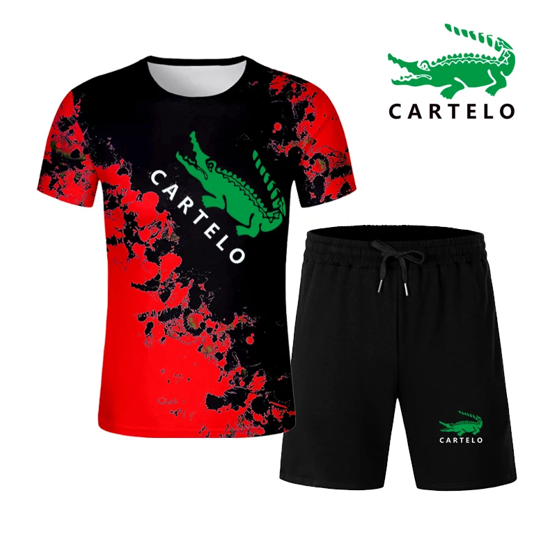 

Crocodile Suit New Men's Casual Suits 3d Printed Men's Short Sleeve T-Shirt Plus Size T-Shirt Shorts Suit Beach Pants