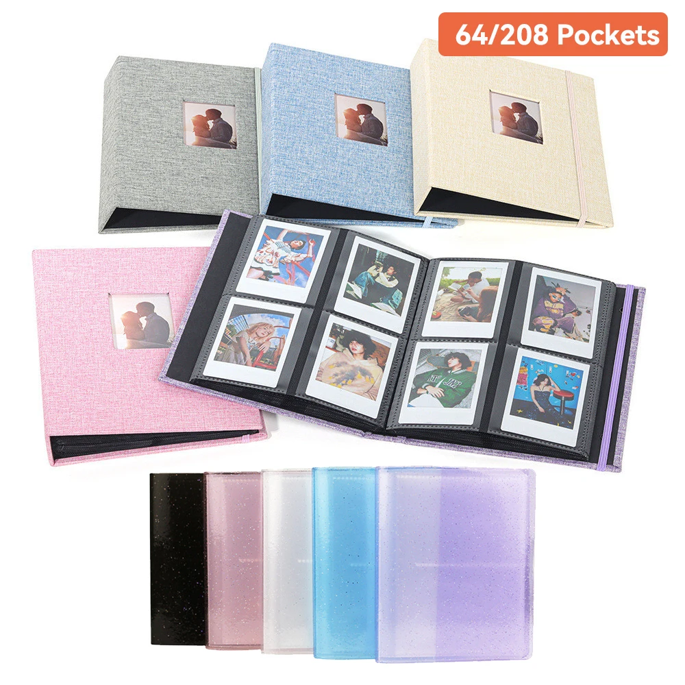 

208/64 Pockets Book Album For Fujifilm Lnstax Instant Mini 11 9 8 7s 70 25 50s 90 Mini Films 3 Inch Photo Paper