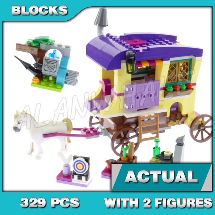 

329pcs Princess Friends Rapunzel's Travelling Caravan Forest Camping Stove 11057 Building Blocks Toys Compatible With Model