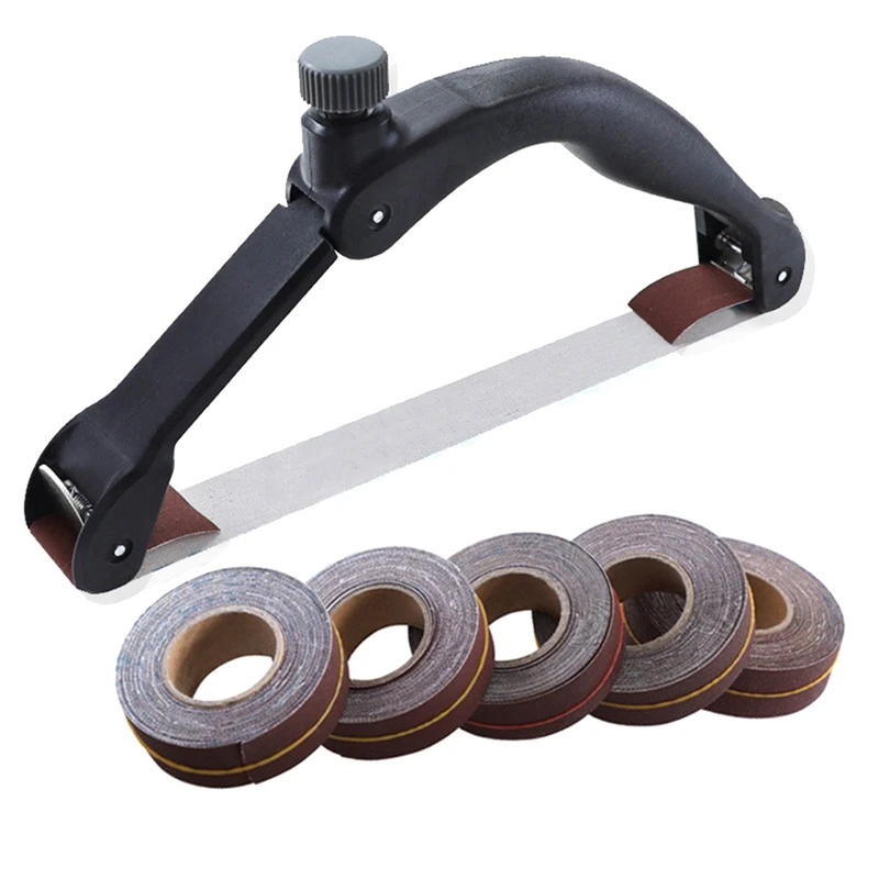 

Hand-Held Bow-Shaped Sandpaper Rack Special-Shaped Belt Rack Belt Roll Set Small Manual Grinding And Polishing Tool