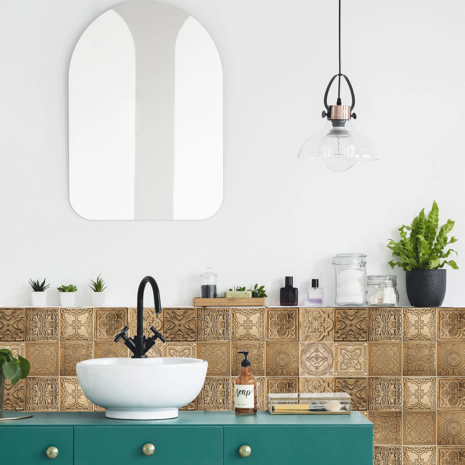 24 шт. наклейки на стену в европейском стиле ретро художественная плитка с