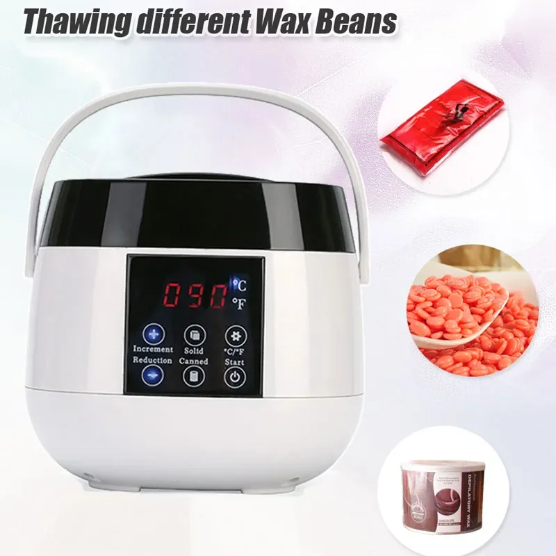 

NEW2023 Smart Wax Heater Warmer Strips Hair Wax Hair Removal Pot 500ml Waxing Machine Hard Beans Kit Set LCD Touch Button