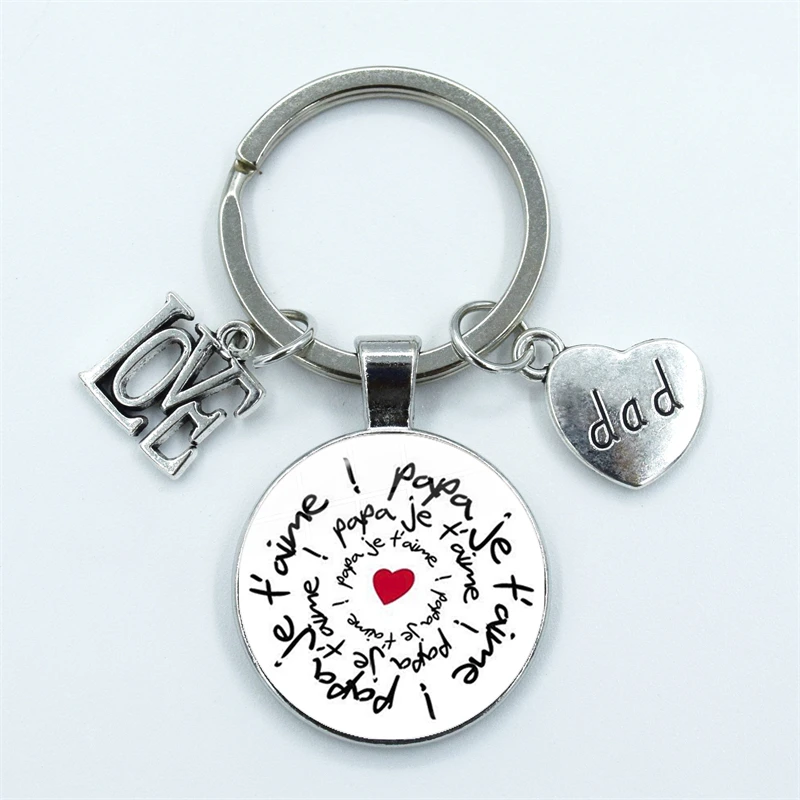 Новая мода je tɺime Papa брелок для ключей подарки отца jɺi un Super держатель кольца